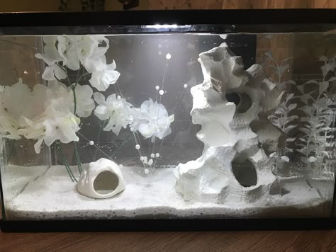 Betta Fish Tank Fake Plants, Betta Fish Aquarium Ideas, Aquarium Bedroom, Aesthetic Fishing, Fish Quotes, Cool Fish Tank Decorations, Glofish Aquarium, Fish Tank Ideas, Fish Aesthetic