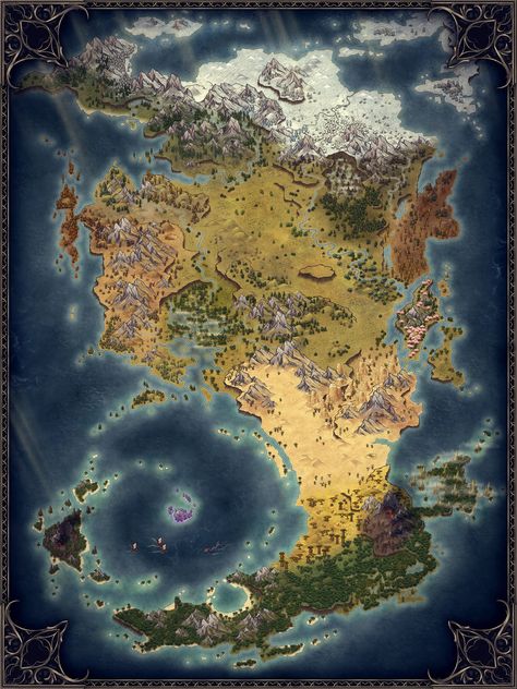 The new World | Inkarnate - Create Fantasy Maps Online Fantasy City Map, Fantasy Map Making, Rpg World, Dnd World Map, Garena Free Fire, Fantasy World Map, Tabletop Rpg Maps, Fantasy Maps, Dragon City