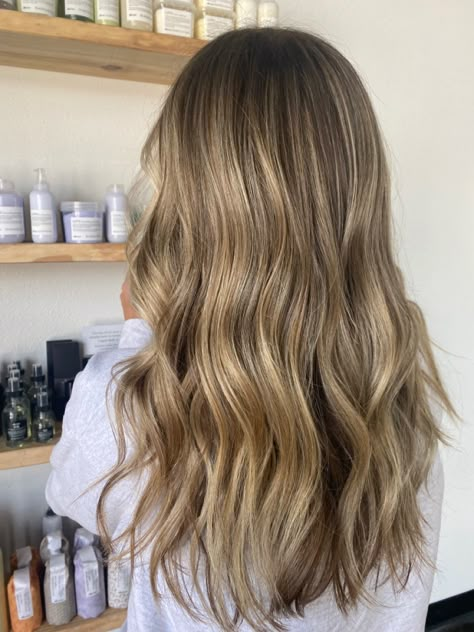 Teddy Bear Blonde Highlights, Summer Bronde Haircolor, Teddy Bear Bronde Formula, Natural Blonde Highlights On Brown Hair, Teddy Bear Hair Color, Light Brown Hair With Dimension, Teddy Bear Blonde Hair, Teddy Bronde, Going Brunette