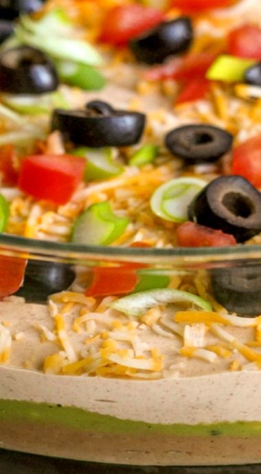 7 Layer Bean Dip Frito Lay Bean Dip, Avocado Bean Dip, Layered Bean Dip Recipe, Cream Cheese Bean Dip, Layer Bean Dip, Mexican Bean Dip, 7 Layer Bean Dip, 7 Layer Dip Recipe, Refried Bean Dip