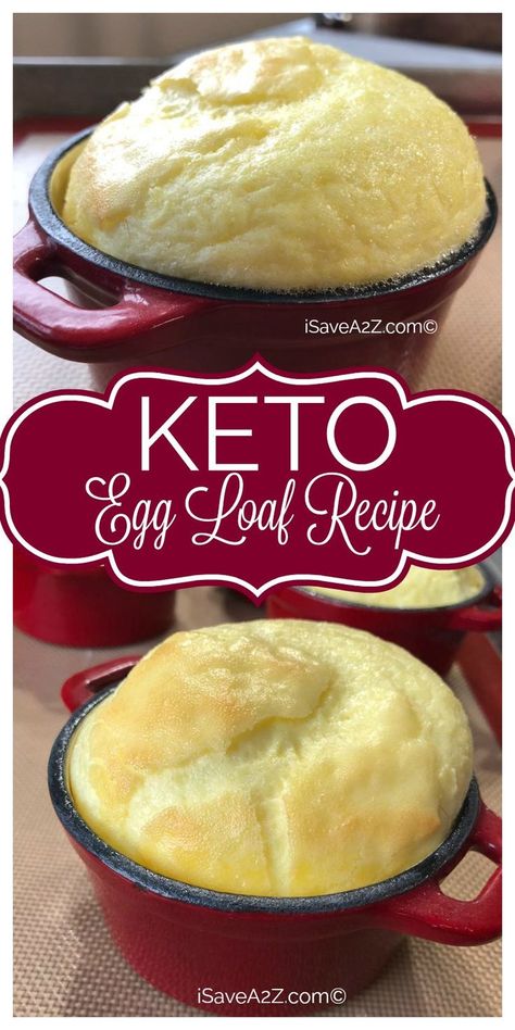 Keto Egg Loaf Recipe - Taste way better than french toast! Add different toppings too! Keto Egg Loaf, Egg Loaf Recipe, Egg Loaf, Keto Savory, Egg And Grapefruit Diet, Keto Diet Vegetables, Keto Egg Fast, Desayuno Keto, Egg Fast