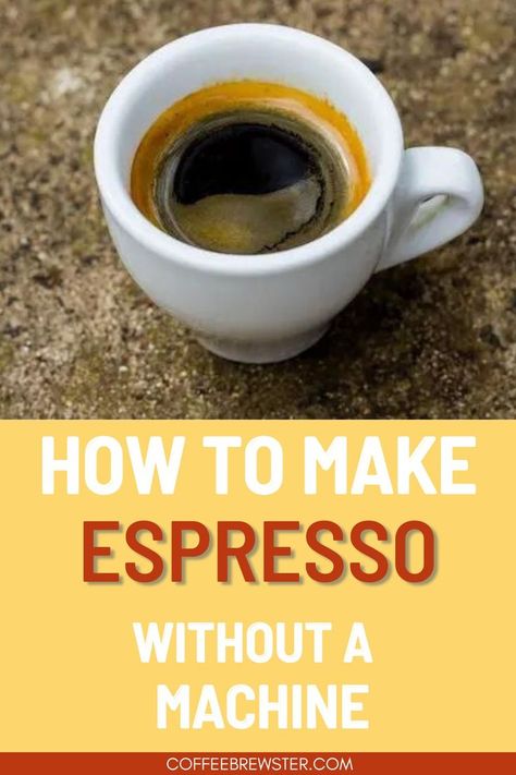 This step-by-step guide on making espresso at home without a machine really upped my espresso game. Not having a fancy, expensive espresso machine has held me back and costed a lot of money at coffee shops. Now I know how to make espresso without a machine and can get that rich, bold flavor that I love! If you love espresso like I do, try this guide to diy espresso without a machine. Let me know which method is your favorite! How To Make Espresso, Diy Espresso, Coffee Recipes Hot, Espresso Recipes, Espresso Kitchen, Espresso Pods, Espresso At Home, Mr Coffee, Espresso Drinks