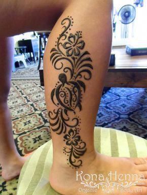 Tattoos Turtle, Turtle Henna, Jagua Henna, Leg Henna, Turtle Tattoo Designs, Tato Henna, Henna Body Art, Hawaiian Tattoo, Turtle Tattoo