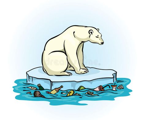 Polar bear and polluted sea. Polar bear sitting on a melting ice in a midst of p #Sponsored , #sponsored, #Sponsored, #bear, #sea, #ice, #polluted Bear Sitting, Wild Animal, Polar Bear, Stock Images