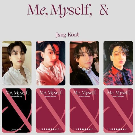 BTS Jungkook " Me, Myself, & " Photocards (PC) Template - Digital Download Jungkook Me Myself, Pc Template, Photo Card Template, Artist Trading Cards, Jung Kook, Hello Friend, Paper Template, Bts Photo, Bts Jungkook