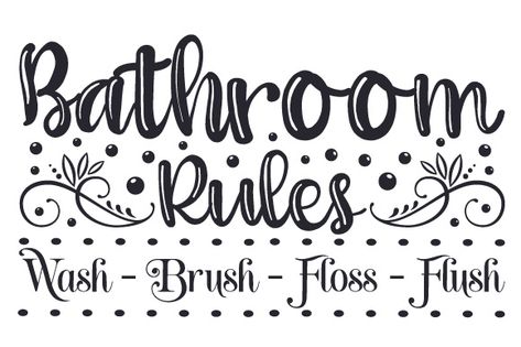 Free Bathroom Svg, Bathroom Svg, All Crafts, Bathroom Rules, Wash Brush, Free Cut Files, Free Svg Cut Files, Svg Free Files, Bathroom Sets