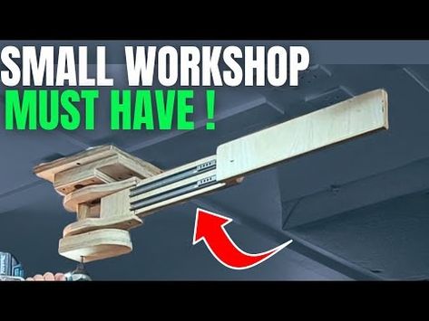 (118) HANDS Down The Best Workshop Upgrade I Have Made. - YouTube Workshop Boom Arm, Carpenter Workshop Ideas, Woodshop Cabinet Storage, Workshop Ideas For Adults, Table Saw Infeed Support, Small Shop Organization Ideas, Small Woodshop Layout, Gunsmithing Workshop, Workshop Layout Ideas