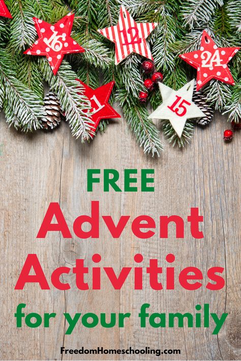 Are you looking for ideas to celebrate the Advent season with your children? Try one of these simple and free Advent activities this December! Bible Verse Advent Calendar, Christian Christmas Crafts, Countdown Activities, Homeschool Holidays, Christmas Learning, Advent Calendar Activities, Advent Activities, Advent For Kids, Advent Season