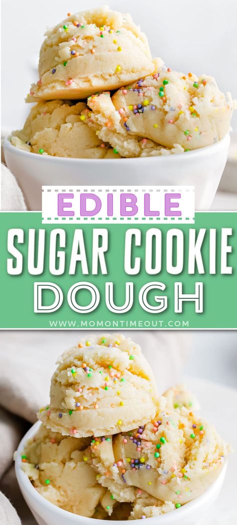 Heat Treated Flour, Easy Sugar Cookie Dough, Cookie Dough For One, Edible Sugar Cookie Dough, Sugar Cookie Dough Recipe, Easy Cookie Dough, Cookie Dough Ingredients, No Bake Sugar Cookies, Cookie Dough To Eat