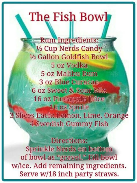 Fishbowl Drink, Mixed Drinks Alcohol, Liquor Drinks, Boozy Drinks, Last Day Of Summer, Mixed Drinks Recipes, Drink Drank Drunk, Drinks Alcohol, Alcohol Drinks