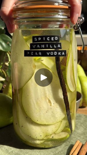 20K views · 307 reactions | Spiced Vanilla Pear Vodka | Spiced Vanilla Pear Vodka | By Crowded Kitchen | Pears don't get as much respect
as apples do but we think they're highly underrated and
they make for a delicious fall infusion with vanilla beans,
cinnamon, and cloves. Welcome back to episode eight of Infuse
Your Booze. This is such an easy way to add extra flavor to
your favorite fall cocktails and it also makes for a nice
DIY gift. Just infuse vodka with fresh pears, vanilla bean,
cinnamon, and cloves for a few days before straining. You like
to use it in a cocktail with pear juice, pomegranate juice,
and ginger beer. Infuse Vodka, Ginger Beer Cocktail, Infused Liquors, Pear Vodka, Crowded Kitchen, Homemade Goods, Booze Drink, Liquor Recipes, Vodka Recipes