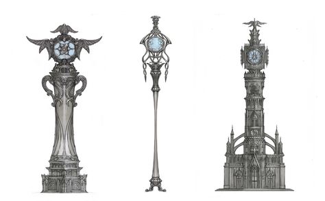 ArtStation - Fantasy clock tower sketch, Choi Hoshik Clocktower Concept Art, Clock Tower Sketch, Fantasy Clock Tower, Fantasy Clock, Tower Sketch, Buildings Artwork, Props Concept, Building Sketch, Savage Worlds