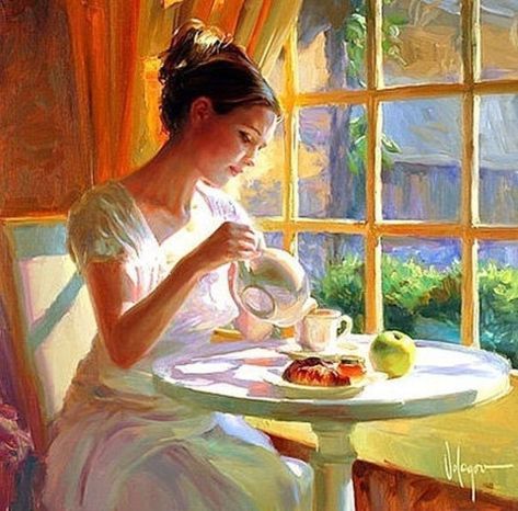 Vladimir Volegov Paintings, Volegov Paintings, Vladimir Volegov, Galleria D'arte, John Singer Sargent, 수채화 그림, Art Et Illustration, Tea Art, Dessin Adorable