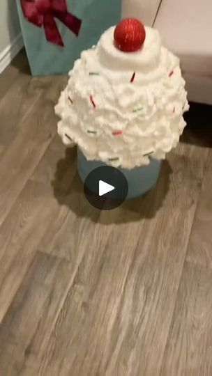 8.4K views · 7.8K reactions | A lot of yall have asked how to make the giant cupcake.
Please read info… 
.
FROSTING: expanding insulating foam. Buy at Walmart, Lowes, Amazon 
.
WARING: wear old clothes, don’t touch while wet. It’s extremely sticky and will ruin clothes.
.
OUTSIDE Foam: must spray paint white. The sun will turn foam yellow.
.
Bouncy Ball, you use LESS foam. You can also use plastic strainer colander. 
.
Tips, go around quick while spraying foam. It drys quick, add your items while foam is wet. 
.
BASE: it’s a plant pot I didn’t want. You can use any bucket. You can use Homedepot bucket 🪣.
.
Glitter: faux snow from Dollar Tree 
.
.
#christmas #candyland #candylandtheme #diy #candylandtheme #gingerbread #gingerbreadtheme #giantcupcake #partytheme #birthdaytheme #navidad #mer How To Use Spray Foam For Crafts, Dollar Tree Gingerbread Crafts Diy, Cupcakes Decoration Diy, Candyland Christmas Tree, Christmas Candyland, Fake Cupcakes, Giant Cupcake, Gingerbread Crafts, Gingerbread Christmas Decor