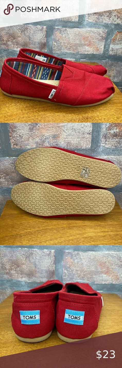 Tom’s 
Desc: women's casual canvas flats Brand Research, Canvas Flats, Red Heels, Toms Shoes, Women's Casual, Casual Women, Slip On, Heels, Canvas