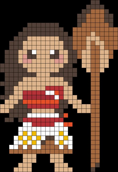 Moana Perler Bead Pattern | Bead Sprites | Characters Fuse Bead Patterns Moana Crafts, Graph Paper Drawings, Fuse Bead Patterns, Easy Pixel Art, Pattern Maker, Pixel Drawing, Perler Crafts, Kandi Patterns, Pixel Art Grid