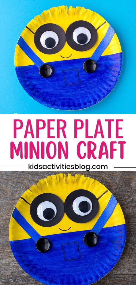 Minion Crafts For Preschoolers, Minion Crafts For Kids, Minion Plate, Minion Crafts, Elementary Projects, Disney Crafts For Kids, Minion Craft, Hero Crafts, Minion Art