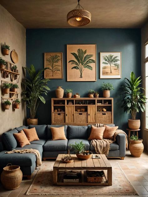 Boho Sisustus, Earthy Living Room, Desain Furnitur Modern, Bohemian Living Room, Interior Modern, Living Room Colors, Boho Living Room, Living Room Inspo, Home Design Decor