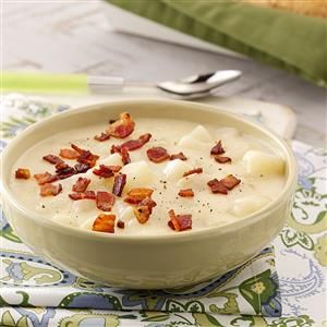 Swiss Recipes, Potato Soup Recipe, Creamy Soup, Bowl Of Soup, Soup And Sandwich, Hearty Soups, Potato Soup, Taste Of Home, Delicious Soup