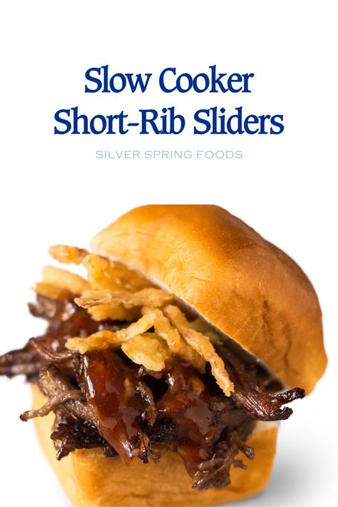 Beef Short Rib Sliders, Short Rib Sliders Slow Cooker, Slow Cooker Sliders, Short Rib Sliders, Rib Sliders, Drunken Desserts, Short Rib Sandwich, Dutch Oven Beef, Cooking Short Ribs