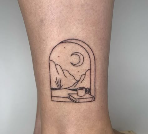 Square Shaped Tattoos, Window Flower Tattoo, Window Tattoo Minimalist, Window Scene Tattoo, Window Sill Tattoo, Window Tattoo Simple, Portal Tattoo Ideas, Square Tattoo Ideas, Utah Tattoo Ideas