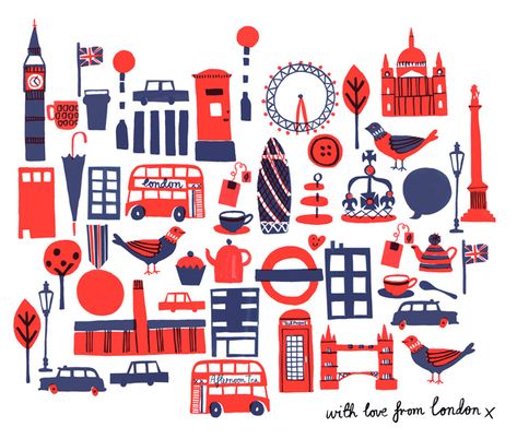 #London #red #white #blue With love from London Afternoon Tea, Japan Jenny Bowers +44 (0) 7946 448427 Tea Japan, Afternoon Tea London, London Illustration, Travel Theme, City Illustration, London Calling, London Love, London Art, Art And Illustration