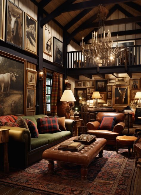 Ralph Lauren Living Room Inspiration, Ralph Lauren Home Aesthetic, Ralph Lauren Cabin, Ralph Lauren Living Room, Ralph Lauren Interiors, Lodge Design, Modern Lodge, Quiz Design, Different Design Styles