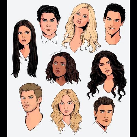 Vampire Diaries Fanart, Vampire Diaries Art, Tvd Fanart, Vampire Diaries Fan Art, Tvd Art, Face Studies, Hip Hop Hooray, Instagram Face, All Crafts