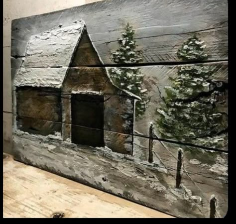 Rustic Country Wall Decor, Barn Wood Art, Barn Wood Projects, Wood Barn, Wood Pallet Art, Country Wall Decor, Barn Painting, Barn Art, Reclaimed Wood Art