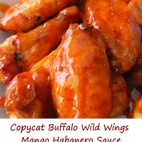 Copycat Buffalo Wild Wings Mango Habanero Sauce - Life's A Tomato - Ripen up your life! Mango Habanero Recipes, Copycat Buffalo Wild Wings, Mango Habanero Wings, Habanero Sauce Recipe, Habanero Wings, Buffalo Wild Wings Sauces, Habanero Recipes, Chicken Wing Sauce Recipes, Mango Habanero Sauce