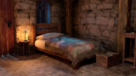 Fairy Tale Cottage Interior, Medieval Bedroom, Medieval Bed, Medieval Cottage, Medieval Home Decor, Witch Hut, Fairy Tale Cottage, Fantasy Cottage, Composite Photography