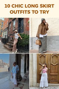 Tiered Long Skirt Outfit, Soft Dramatic Skirt Outfits, How To Style Long Skirts Plus Size, Sweater Long Skirt Outfit, Outfits With Long Skirts, Chic Long Skirt, Girls Maxi Skirt, Long Tiered Skirt, Hey Bestie