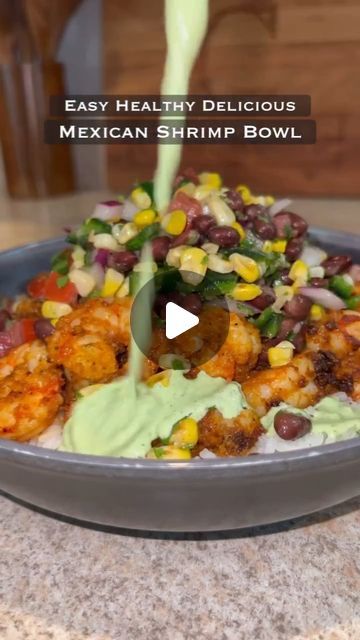 Heathy Eating on Instagram: "Mexican Shrimp Bowl 🦐🔥🌿 by @calwillcookit  These were loaded to the max with flavor using simple ingredients! Also super quick and easy to make.. you gotta love it damn it! Once you take a bite, you're not going to wanna stop.. seriously so damn good!   FULL RECIPE ⬇️  INGREDIENTS - 1 lb XL peeled & deveined raw shrimp of choice. - 2 tbsp of extra virgin olive oil  - @flavorgod Taco Tuesday seasoning or any taco seasoning of choice. (Link + discount code in bio) - Cooked Jasmine Rice   Corn & Black Bean Salsa  (Combine all ingredients)  - 1 cup roasted yellow corn (cooled)  - 1 cup canned black beans (strained and rinsed) - 1/2 cup finely diced red onion  - 1/2 cup finely diced poblano pepper  - 1/2 cup finely diced tomatoes  - 1/2 cup fresh chopped cilantro Mexican Shrimp Bowl Recipe, Mexican Shrimp Bowl, Shrimp Taco Bowl, Shrimp Bowl Recipe, Corn Black Bean Salsa, Corn Black Bean, Shrimp Bowl, Black Bean Corn Salsa, Raw Shrimp