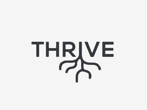 Thrive Logo by Tabby Jewett on Dribbble Roots Logo, Free Business Logo, Dog Perfume, Youth Logo, Hd Logo, Tree Logo Design, Business Fonts, Clever Tattoos, Abstract Face Art