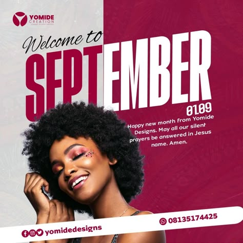 September Graphic Design, Handbill Design Flyers, Happy New Month September Flyer Design, September New Month Flyer, September Flyer Design, New Month September, Happy New Month September, September Design, Poster Company