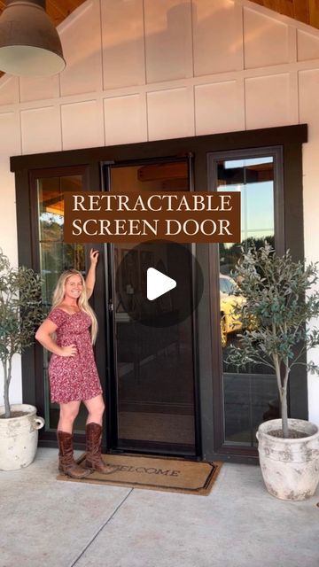 Christina Heinritz • Homesteading & Non-toxic Lifestyle on Instagram: "Link in bio or comment link. ✨ Spring is officially here and I have the doors open and screens shut every morning. I didn’t want to cover my pretty front door with a bulky screen door. I love the retractable screen door. We have had them for 2 years now on the front and side doors. Love them so much, and yes they lock and latch. Comment link for details.  They are very strong too my kids and dogs have accidentally run into them & they are very strong ‼️💗🌸" Front Porch Screen Door, Glass Screen Door, Front Door With Screen, Decorative Screen Doors, Retractable Screen Door, Side Doors, Retractable Screen, Instagram Link In Bio, Screen Doors