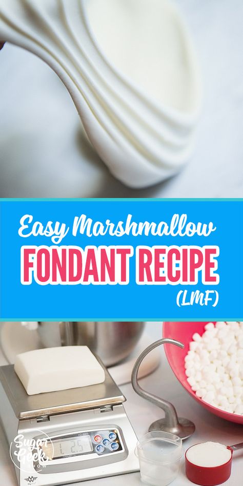 The best fondant recipe made from marshmallows! Tastes soooo good! It will make a fondant lover out of you! Best Fondant Recipe, Recipe For Cakes, Homemade Fondant Recipes, Marshmallow Fondant Recipe, Sugar Geek, Homemade Fondant, Fondant Recipe, Marshmallow Fondant, Creative Cake Decorating