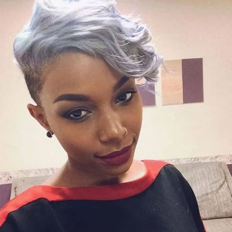 100+ Best Short Pixie Cut Hairstyles For Black Women 2020 – SurpriseHair Short Hair Styles African American, Pelo Afro, Sassy Hair, Penteado Cabelo Curto, Short Pixie Cut, Short Natural Hair Styles, Blonde Pixie, Shaved Hair, African Hairstyles