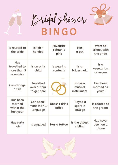 Bridal Shower Bingo Old Barbie, Bingo Casino, Bridal Shower Themes, Free Printable Bingo Cards, Bingo Online, Free Bingo Cards, Bridal Shower Bingo, Bingo Template, Barbie Bridal