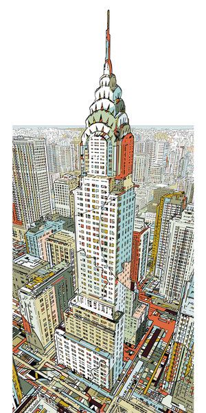 Manhattan by *HR-FM Tall Buildings, Chrysler Building, Building Art, City Art, Architecture Drawing, Art Wallpaper, Manhattan, Art Inspo, Artwork Prints