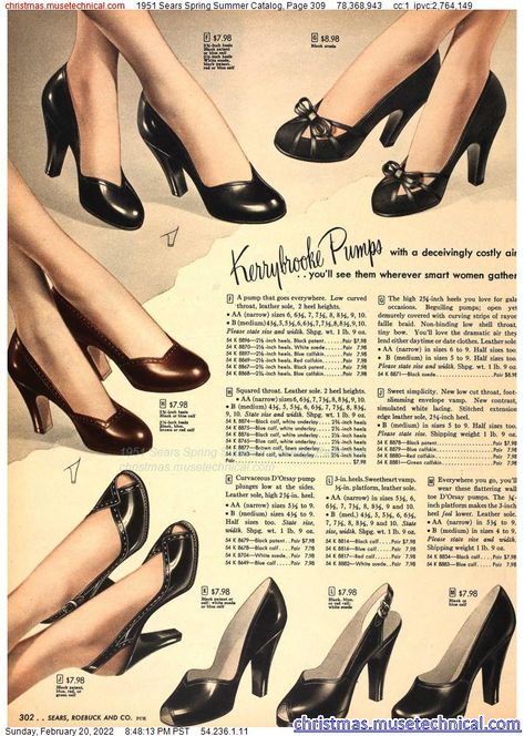 1950s Heels, 50s Shoes, 1950s Shoes, 1920s Shoes, 1940s Shoes, 50s Women, Smart Women, Christmas Catalogs, Fashion Catalogue