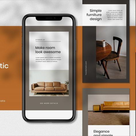 Furniture Instagram Stories Template Social Media Furniture Stories Instagram, Instagram Stories Template, Template Social Media, Instagram Story Template, Story Template, Media Design, Social Media Design, Ui Design, Instagram Story