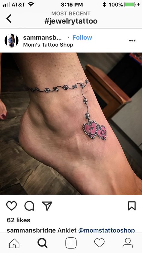 Mom Ankle Tattoo, Anklets Tattoo For Women, Ankle Charm Tattoo, Anklet Tattoos For Women Unique, Heart Ankle Bracelet Tattoo, Heart Anklet Tattoo, Anklet Tattoos For Women Chains, Disney Ankle Bracelet Tattoo, Ankle Jewelry Tattoos For Women