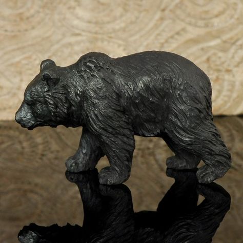 Hand carved arang wood bear - I made one just like it for my nephew. Carving Animals, Wood Bear, Contemporary Folk Art, Wood Sculptures, Bear Sculptures, Bear Carving, Carving Wood, Chainsaw Carving, Wood Carving Designs