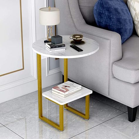 Bedside Table Round, Gold End Table, Round Nightstand, Luxury Coffee Table, Small Bedside Table, Marble Side Tables, Side Table With Storage, Small Coffee Table, Table Modern