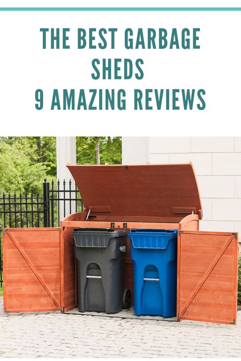 Shed For Garbage Cans, Outside Garbage Can Area, Roadside Trash Can Storage, Garbage Shed Ideas, Outside Garbage Can Storage Diy, Trash Shed Diy, Waste Bin Storage Outdoor, Garbage Shed Plans, Garbage Bin Storage Outdoor Diy Plans