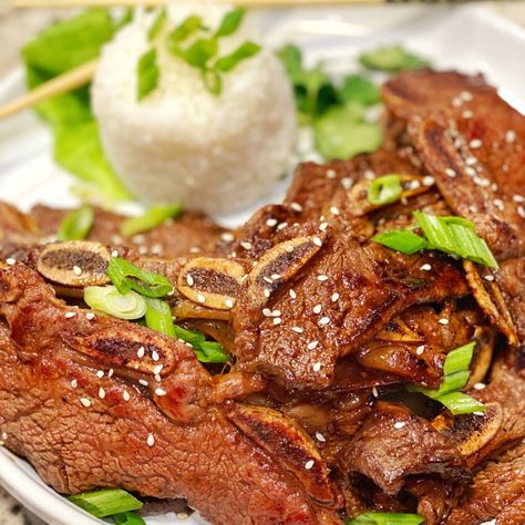 Korean Beef Short Ribs (Kalbi) - Short Ribs Grilled, Korean Style Short Ribs, Kalbi Marinade, Korean Bbq Short Ribs, Korean Beef Short Ribs, Kalbi Ribs, Korean Short Ribs, Beef Appetizers, Bbq Short Ribs