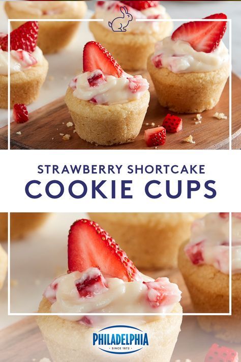 Bermuda Food, Strawberry Shortcake Cookies, Philadelphia Cream Cheese, Easter Event, Cookie Cups, Homemade Desserts, Strawberry Recipes, Food Cakes, High Tea