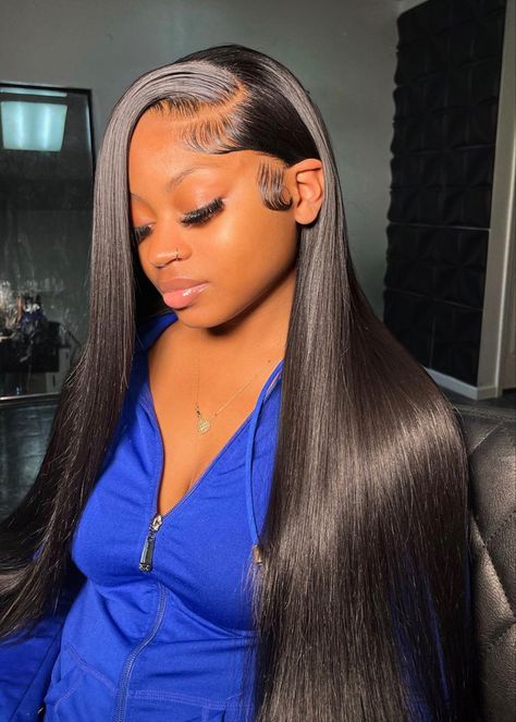 Lace front wig, side part, c part, black girl wig, silky smooth hair, 30 in wig, 1b hair, baby hairs, lace front wig, hd lace, natural wig, straight hair wig, side bang, pretty black girl, face card, lash extentions No Part Straight Wig, 30 Inch Frontal Wig Straight Hairstyles, Side Part Baby Hairs, Deep Side Part Wig Straight, Bone Straight Side Part, 26 Inch Wig Straight, Straight Side Part Wig, Straight Side Part, Side Part Straight