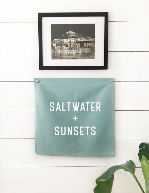 Saltwater and Sunsets Wall Flag Tapestry, Beach Wall Decor Over The Bed , Nautical Nursery Art Linen Banner, Coastal Home Decor Wall Flags, Nautical Nursery Art, Nursery Banner, Wall Flag, Coastal Home Decor, Over The Bed, Beach Wall Decor, Modern Farmhouse Exterior, Nautical Nursery